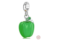 Charm Sterling silver 925 Paprika green, food pendant bracelet