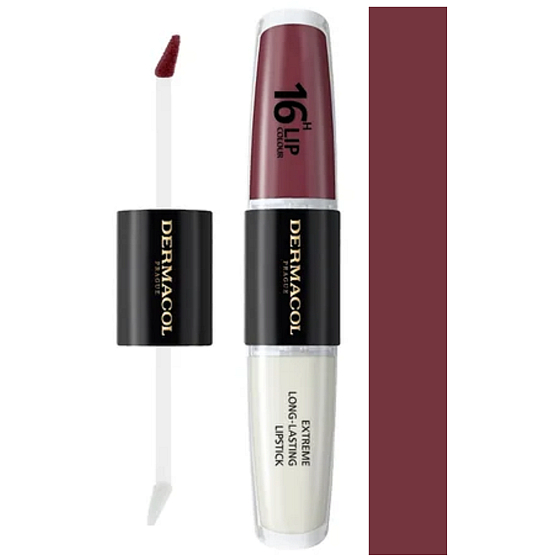 Dermacol 16H Lip Colour 2-in-1 Long-lasting Lipstick and Gloss 12 2 x 4 ml