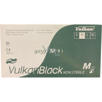 VulkanBlack black disposable powder-free nitrile gloves, size M, 100 pcs