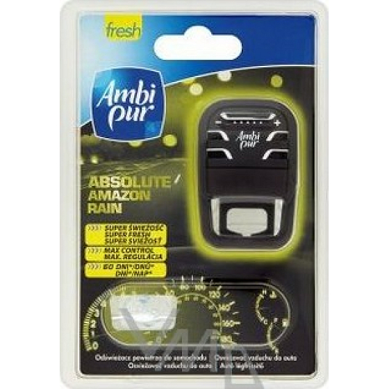 Ambi Pur Car Absolute Amazon Rain air freshener set with 7 ml refill
