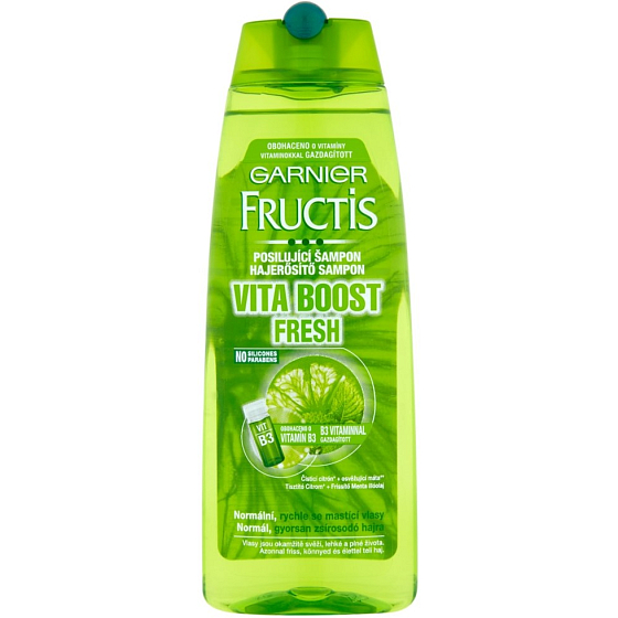 Garnier Fructis Vita Boost Fresh strengthening shampoo for normal, fast oily hair 250 ml