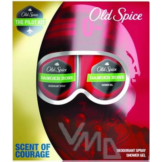 Old Spice Danger Zone 250 ml shower gel + 125 ml deodorant spray, cosmetic set