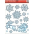 Window foil without glue Santa on sleigh ice flakes with silver glitter 42 x 30 cm