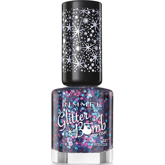 Rimmel London Glitter Bomb Top Coat nail polish 021 Bedazzle 8 ml