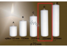 Lima Gastro smooth candle white cylinder 70 x 250 mm 1 piece