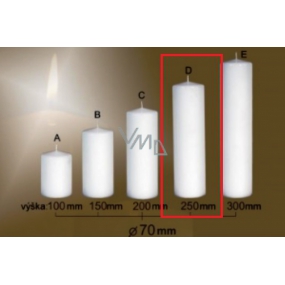 Lima Gastro smooth candle white cylinder 70 x 250 mm 1 piece