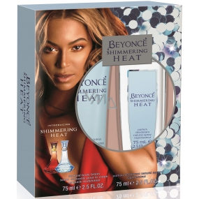 Beyoncé Shimmering Heat perfumed deodorant glass for women 75 ml + body lotion 75 ml, cosmetic set