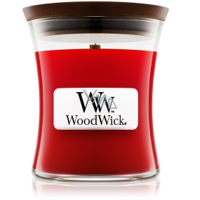 WoodWick Pomegranate - Pomegranate scented candle with wooden wick and lid glass medium 275 g