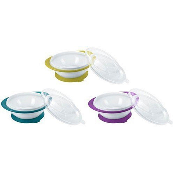 Nuk Easy Learning children's bowl with 2 lids and suction cup 1 piece in a package, various colors