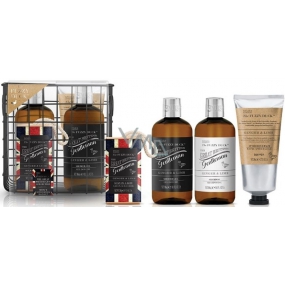 Baylis & Harding Men Ginger and Lime hair shampoo 300 ml + aftershave 200 ml + shower gel 300 ml + cord soap 200 g + wire basket, cosmetic set for men