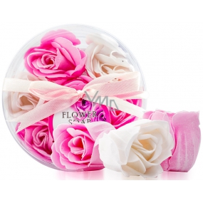Elina Rose flowers toilet soap white, pink 7 pieces