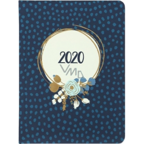 Albi Diary 2020 weekly Blue flower 17 x 12.5 x 1.2 cm