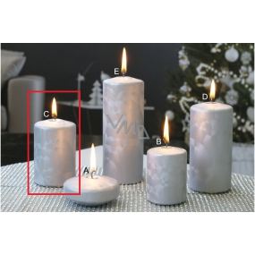 Lima Ice candle silver cylinder 60 x 90 mm 1 piece