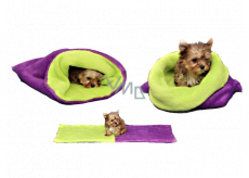 Marysa lair - 3in1 bag is designed for puppy, kitten, rodent or ferret mini 38 x 80 cm purple / light green