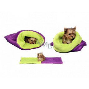 Marysa lair - 3in1 bag is designed for puppy, kitten, rodent or ferret mini 38 x 80 cm purple / light green