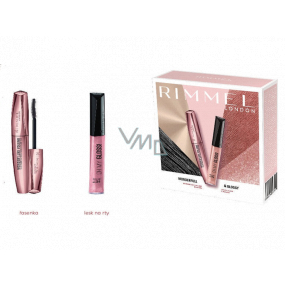 Rimmel London Feel the Luxe Wonder Luxe mascara for maximum length and volume 001 black 11 ml + Oh My Gloss! lip gloss 130 Purrr Glossy Cat 6.5 ml, cosmetic set