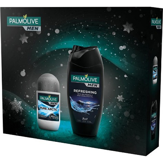 Palmolive Men Refreshing 3 in 1 shower gel for body, face and hair 250 ml + Pure Arctic antiperspirant roll-on 50 ml, cosmetic set