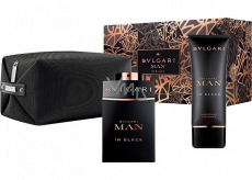 Bvlgari Man In Black Eau de Parfum for Men 100 ml + After Shave Balm 100 ml + Cosmetic Bag, Gift Set