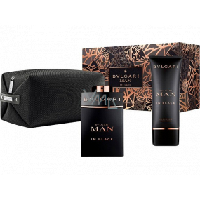 Bvlgari Man In Black eau de parfum for men 100 ml + after shave balm 100 ml + cosmetic bag, gift set for men
