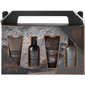 Sunkissed Essential Gift Skin Expert shower gel 100 ml + hair shampoo 100 ml + facial scrub 50 ml + body lotion 50 ml, cosmetic set for men