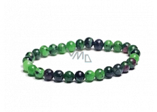 Anyolite / Ruby in Zoisite bracelet elastic natural stone, ball 6 mm / 16 - 17 cm, relieves in times of sadness
