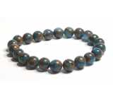 Jasper Cloisonne Blue bracelet elastic natural stone, ball 8 mm / 16 - 17 cm