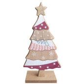 Dřevěný vánoční stromek se zlatou hvězdičkou na postavení 19 cm