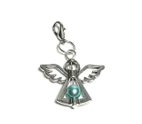 Guardian angel pendant with dark green pearl 29 x 37 mm 1 piece