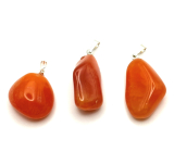 Carnelian Trommel pendant natural stone, 2,2 - 3 cm, 1 piece