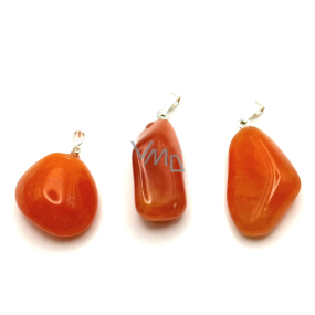Carnelian Trommel pendant natural stone, 2,2 - 3 cm, 1 piece, , Teaching us here and now