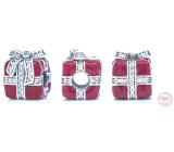 Charm Sterling Silver 925 Gift Red - Surprise with Bow, Bead for Christmas Bracelet