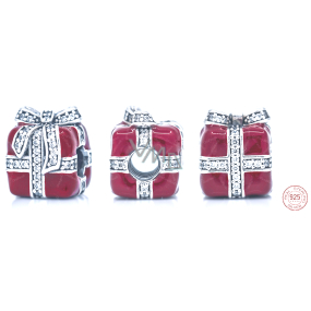 Charm Sterling Silver 925 Gift Red - Surprise with Bow, Bead for Christmas Bracelet