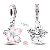 Charm Sterling silver 925 Cherry blossom, nature bracelet pendant