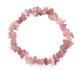 Quartz strawberry bracelet elastic chopped natural stone 19 cm, the most perfect healer