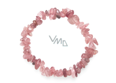 Rose Quartz / Strawberry Quartz Elastic Bracelet with Natural Chipped Stones 19 cm, the Ultimate Healer