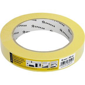 Spokar masking tape, 1 day, up to 60 °C, dimensions 19 mm × 50 m