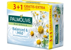 Palmolive Naturals Balanced & Mild tuhé toaletní mýdlo 3 + 1 ks 90 g