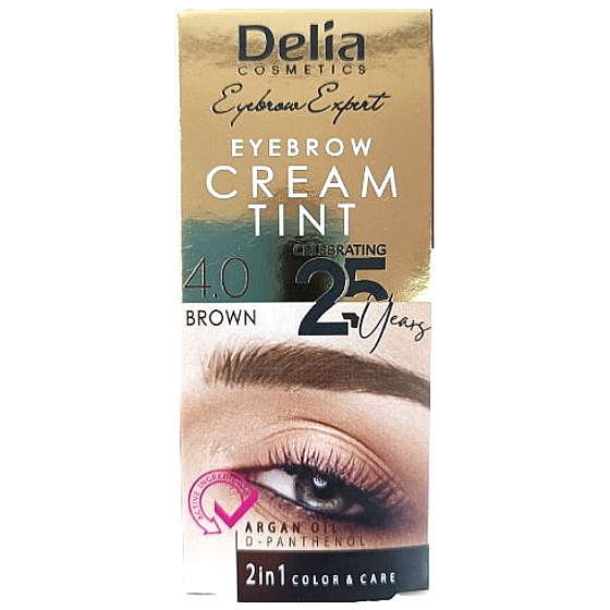 Delia Cosmetics Color Cream eyebrow tint with argan oil 4.0 Brown 15 ml + 15 ml
