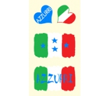 Sheet of Tattoo Stickers for Face and Body Italy Flag 2 Designs