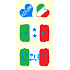 Sheet of Tattoo Stickers for Face and Body Italy Flag 2 Designs