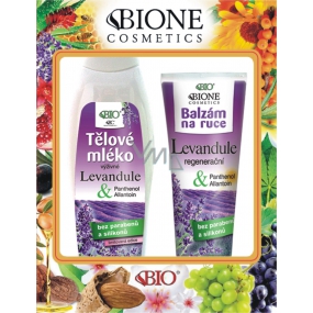 Bione Cosmetics Lavender Nourishing Body Lotion 500 ml + regenerative hand balm 200 ml, cosmetic set
