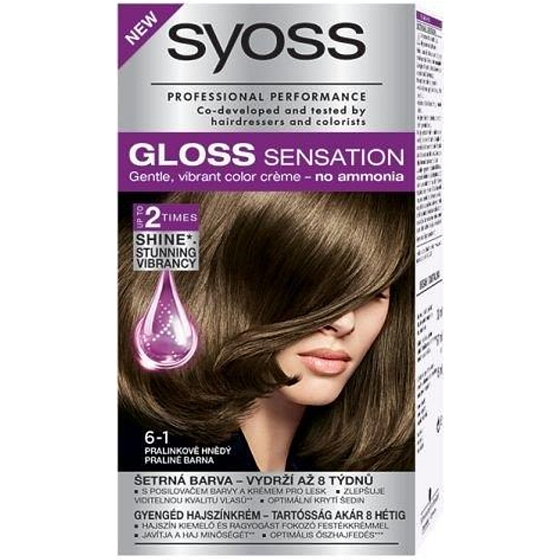 Syoss Gloss Sensation Gentle hair color without ammonia 6-1 Praline brown 115 ml