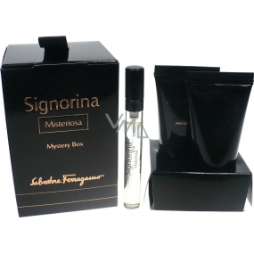 Salvatore Ferragamo Signorina Misteriosa perfumed water 5 ml + body lotion 30 ml + shower gel 30 ml, gift set