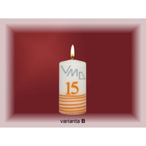 Lima Jubilee 15 years candle white decorated 50 x 100 mm 1 piece