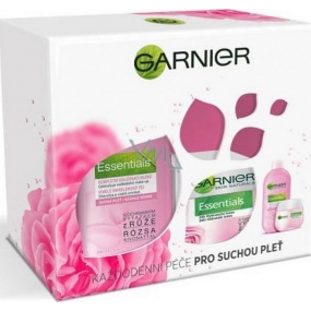 Garnier Essentials Rose moisturizing day cream for dry and sensitive skin 50 ml + make-up remover milk for dry skin 200 ml, cosmetic set