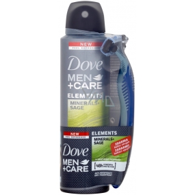Dove Men + Care Elements Minerals & Sage antiperspirant spray for men 150 ml + razor with 3 blades, duopack