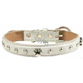 Tatrapet Collar Leather gray decorated with paws 2.5 x 55 cm