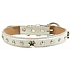 Tatrapet Collar Leather gray decorated with paws 2.5 x 55 cm