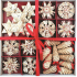 Straw decoration in wooden box 56 pieces