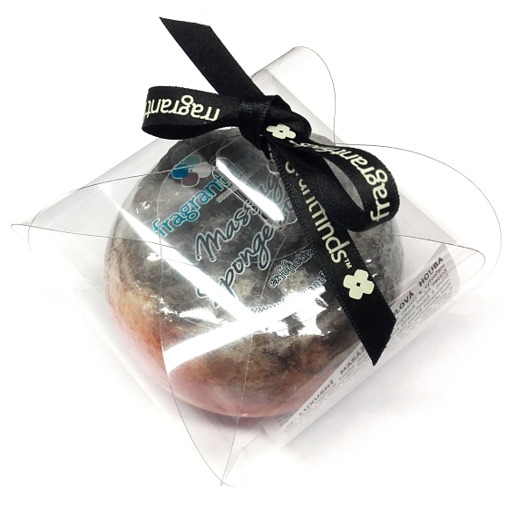 Fragrant Poppy Glycerin Massage Soap with a Sponge Infused with Yves Saint Laurent - Black Opium Perfume Scent in Black-Orange Color 200 g